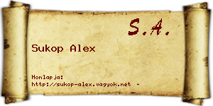 Sukop Alex névjegykártya
